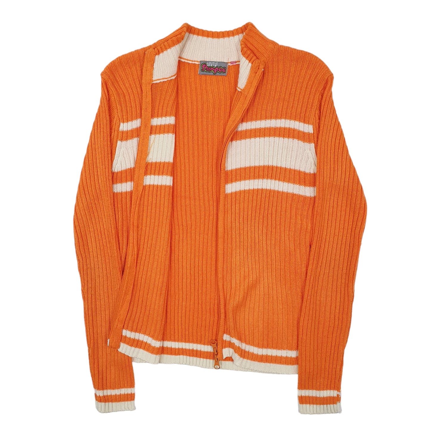 Womens Orange Shampoo Cable Knit Full Zip Jumper