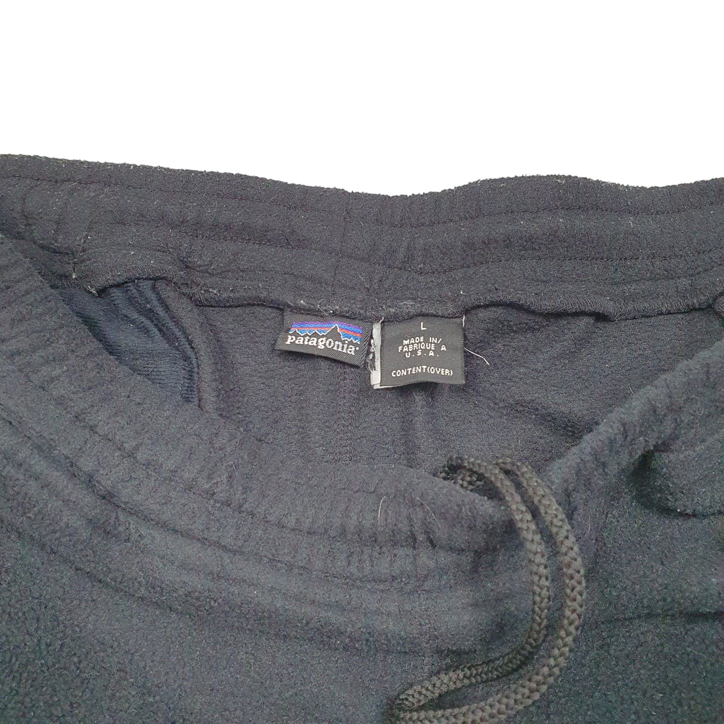 Womens Black Patagonia Fleece Made In USA Jogger Trousers