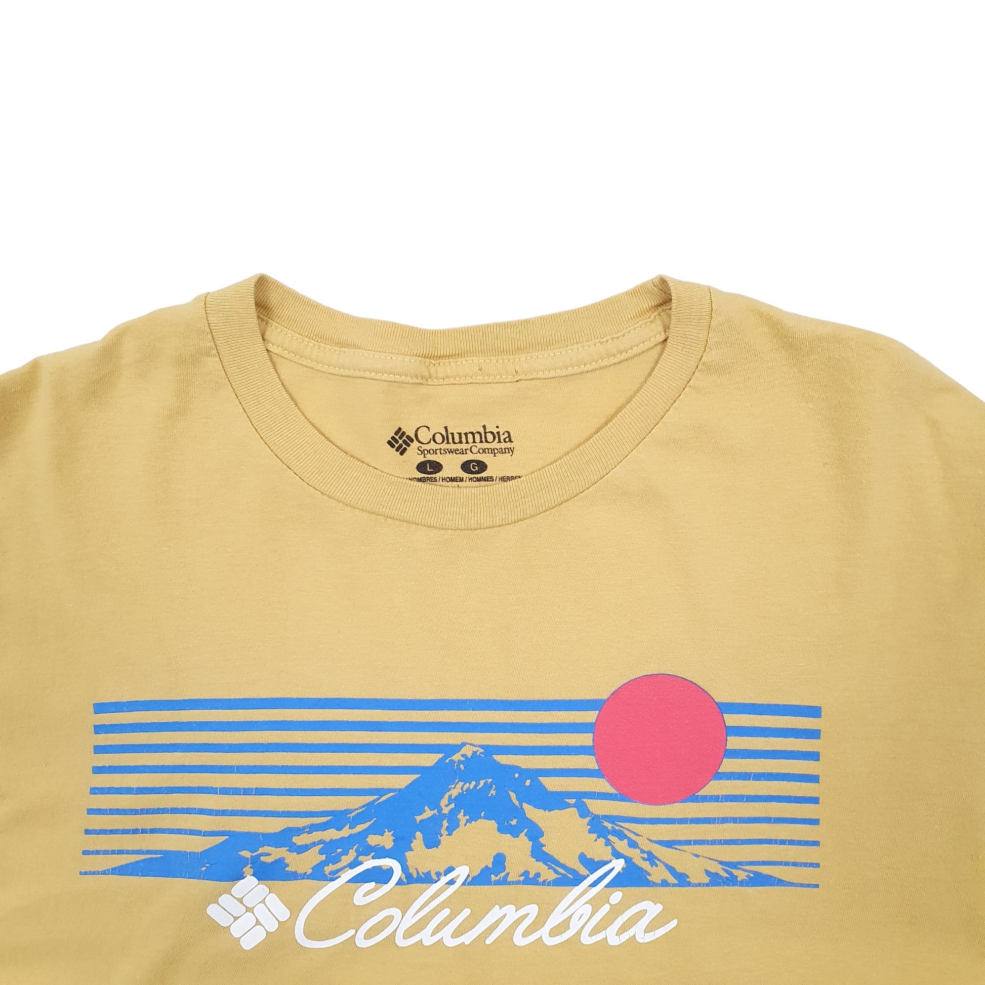 Mens Yellow Columbia Sportswear  Short Sleeve T Shirt