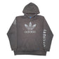 Mens Grey Adidas Spellout Hoodie Jumper