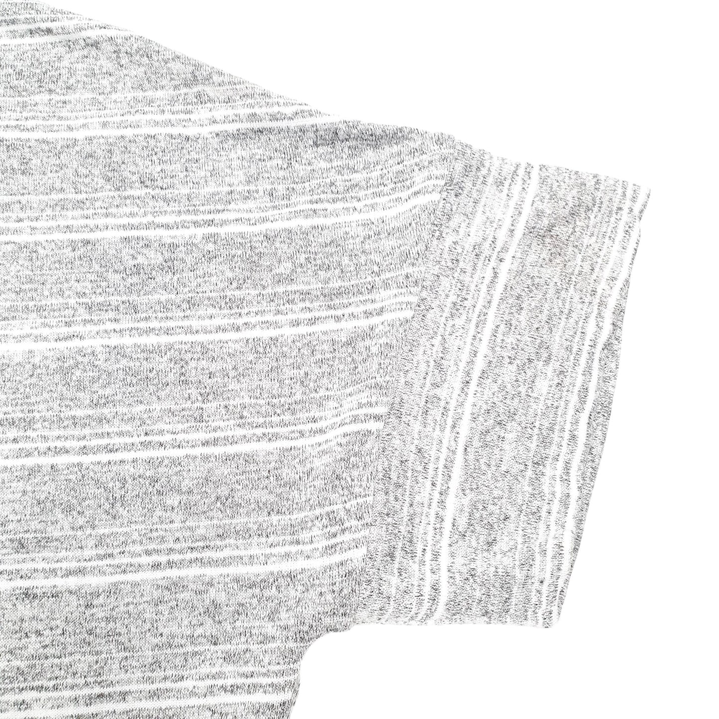 Womens Grey Calvin Klein Stripe Jeans V Neck Short Sleeve T Shirt