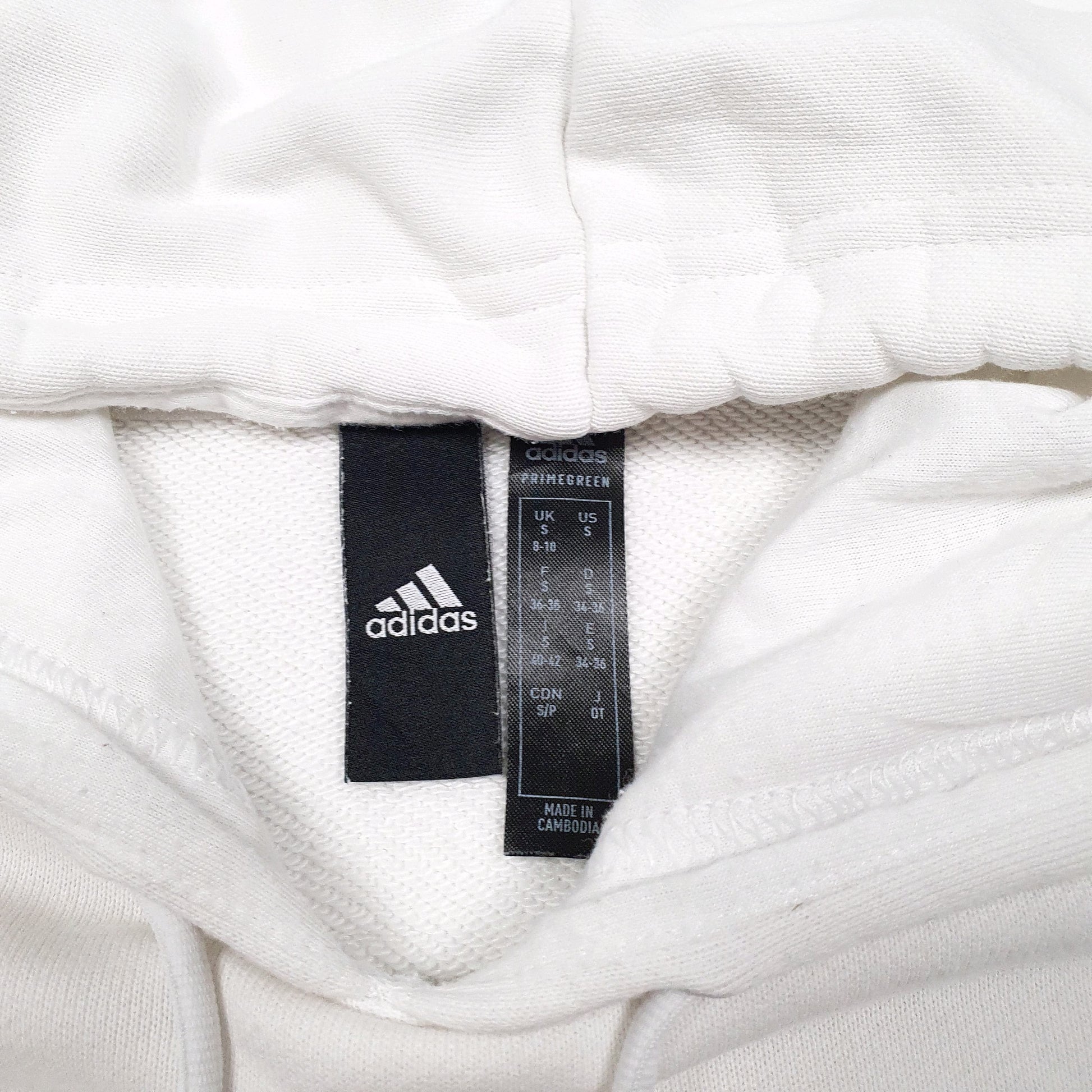 Womens White Adidas Oversized Cropped Gym Workout Hoodie Jumper