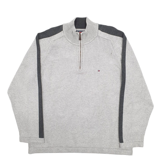 Mens Grey Tommy Hilfiger  Quarter Zip Jumper