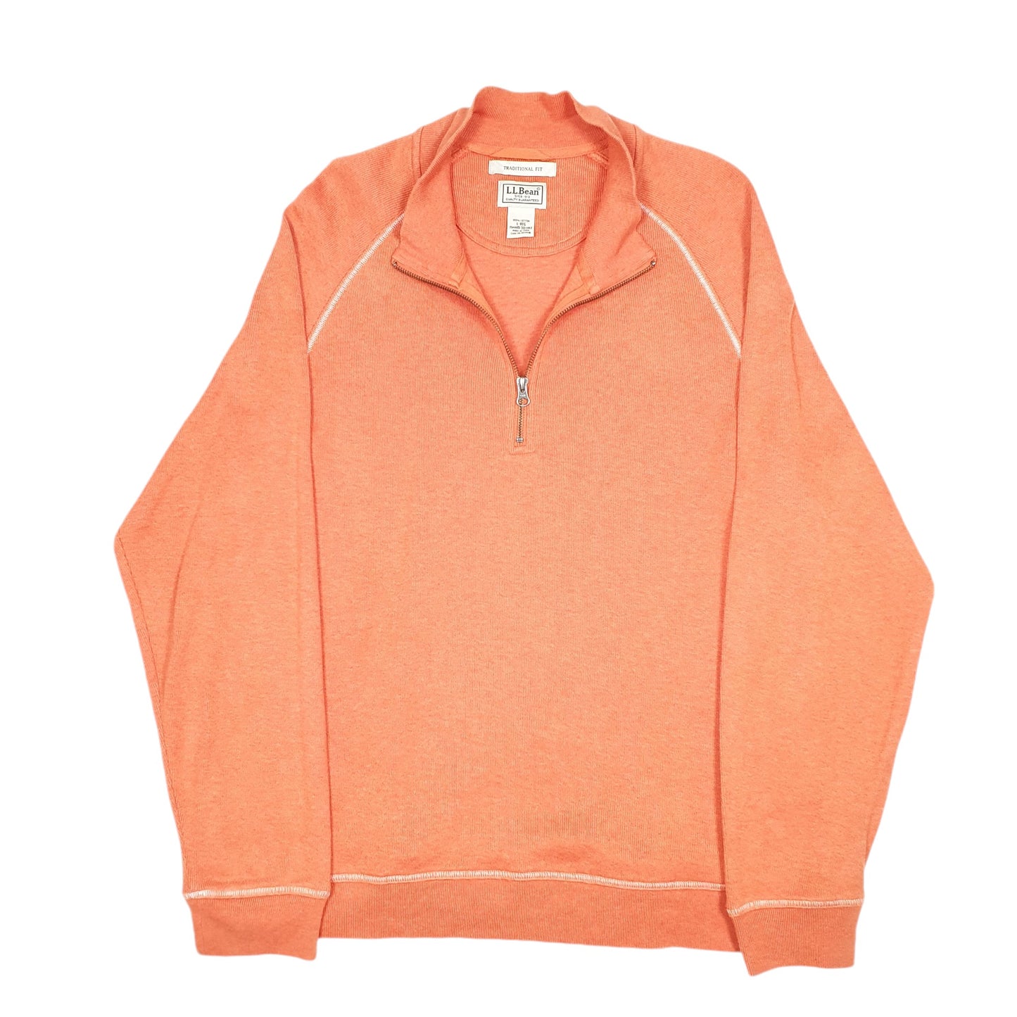 Mens Orange L.L.Bean  Quarter Zip Jumper