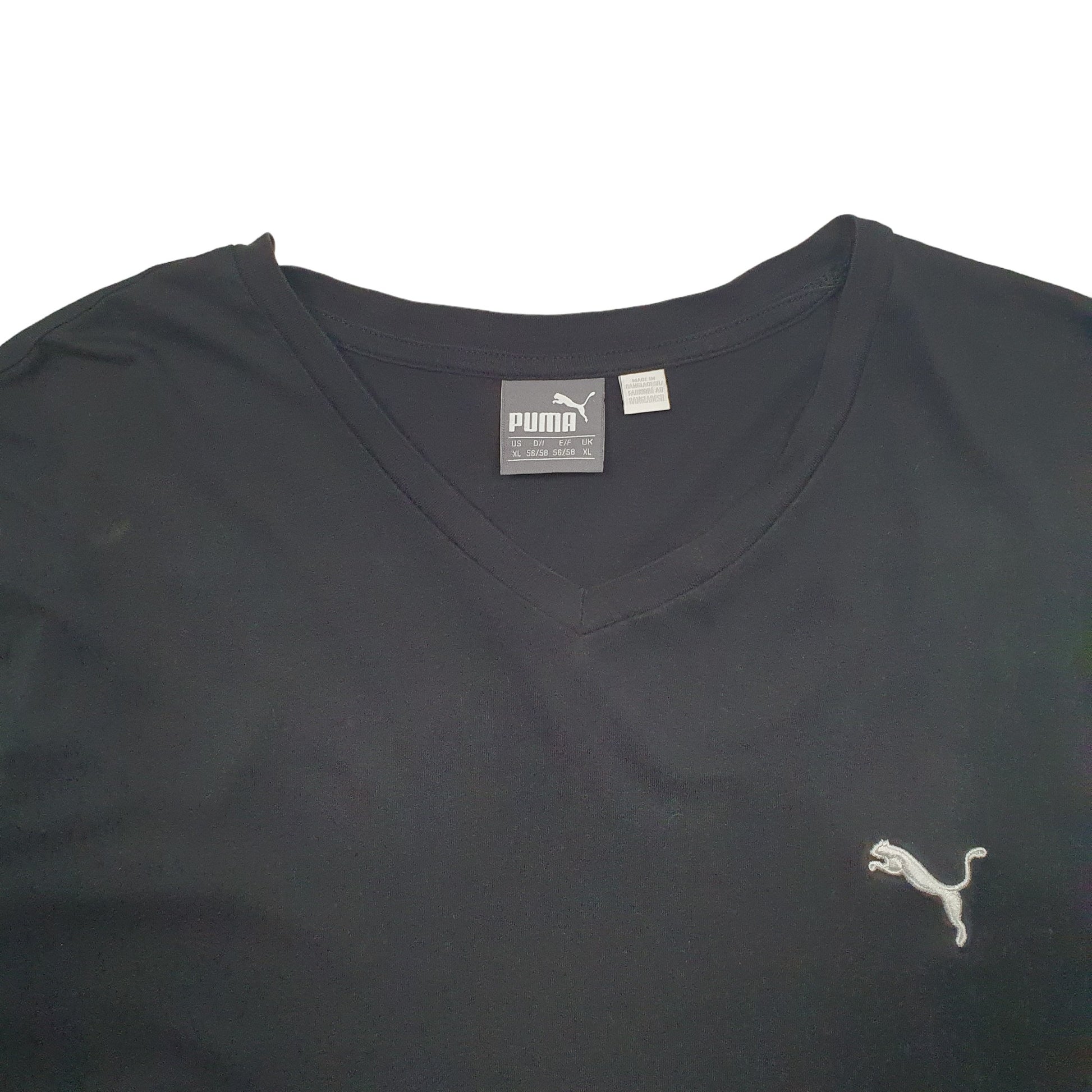 Mens Black Puma  Short Sleeve T Shirt