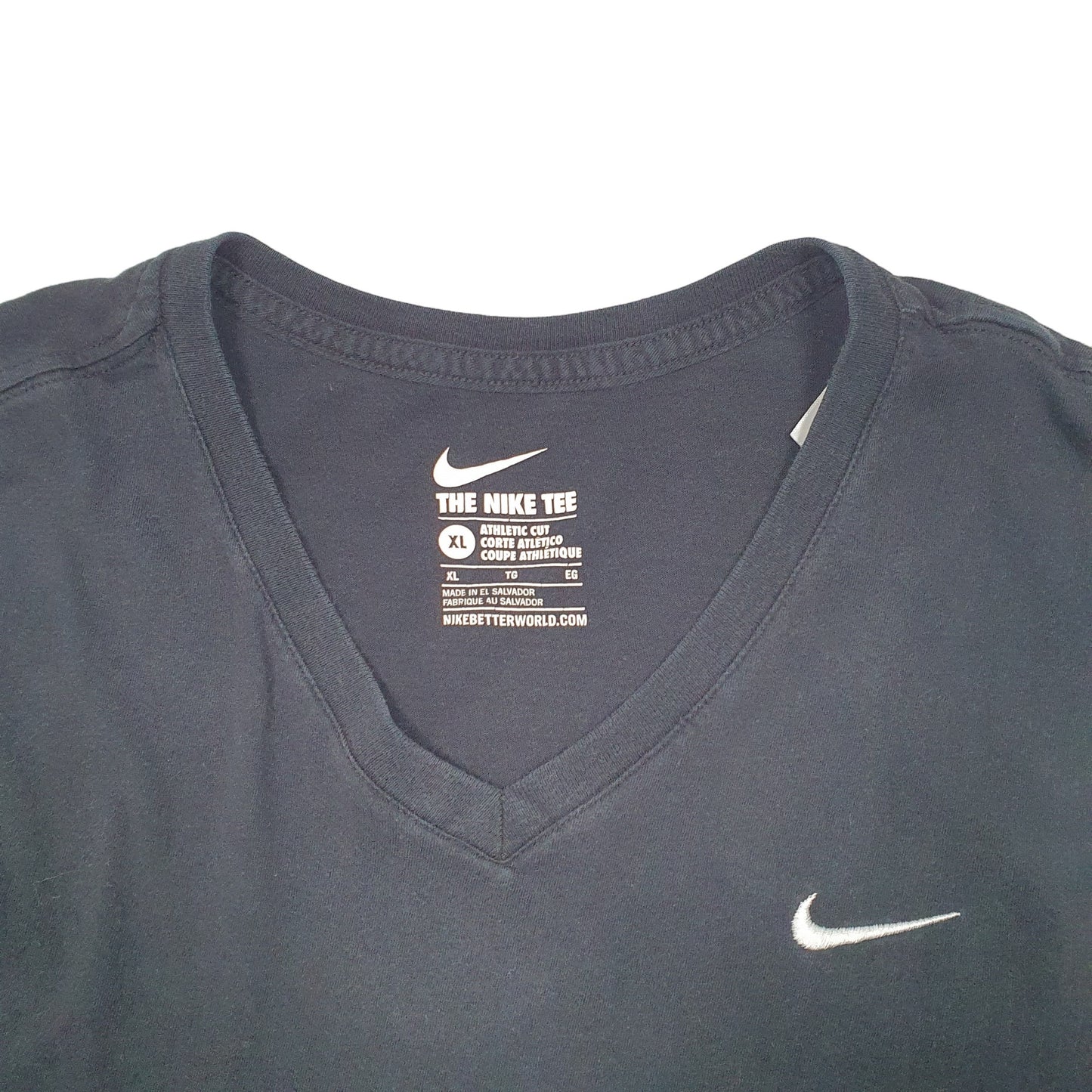 Mens Black Nike V Neck Short Sleeve T Shirt