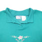 Womens Green Blair Vintage Button Raglan 90s Rose Flowers Embroidered Crewneck Jumper