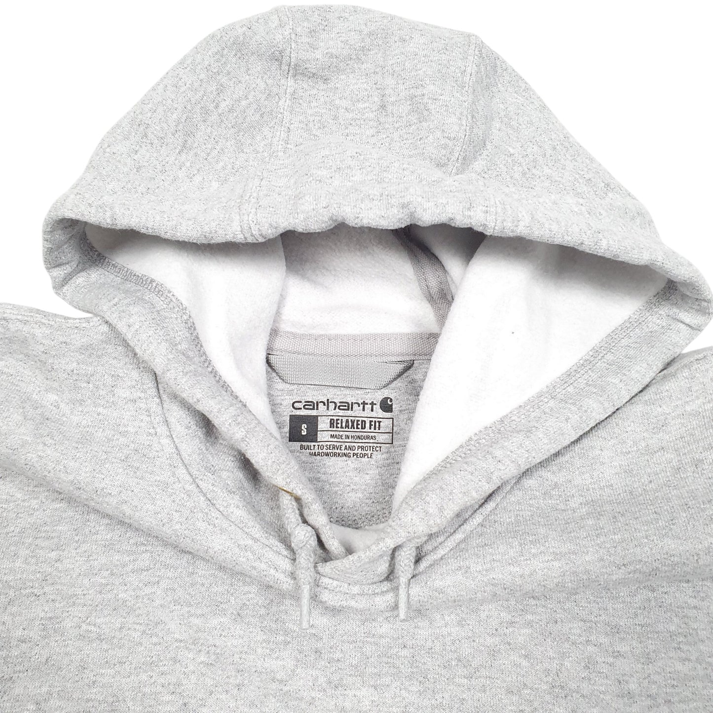 Mens Grey Carhartt Workwear Relaxed Spellout Hoodie Jumper