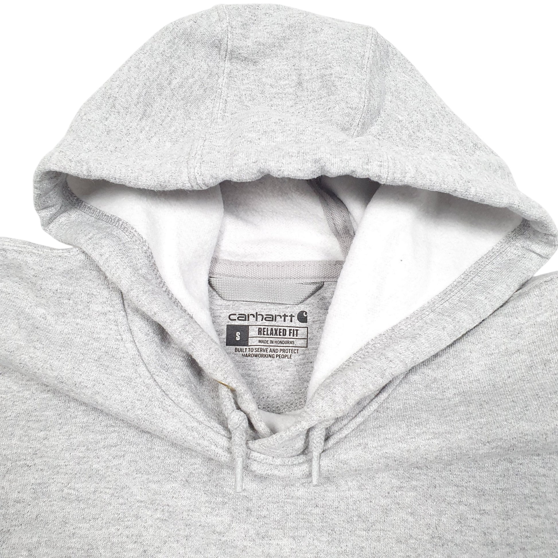 Mens Grey Carhartt Workwear Relaxed Spellout Hoodie Jumper