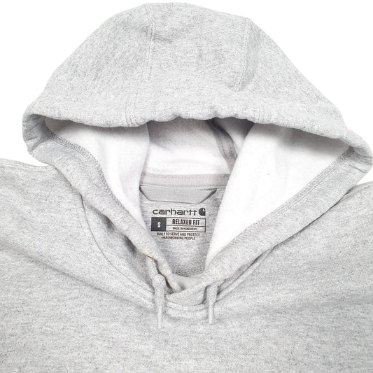 Mens Grey Carhartt Workwear Relaxed Spellout Hoodie Jumper