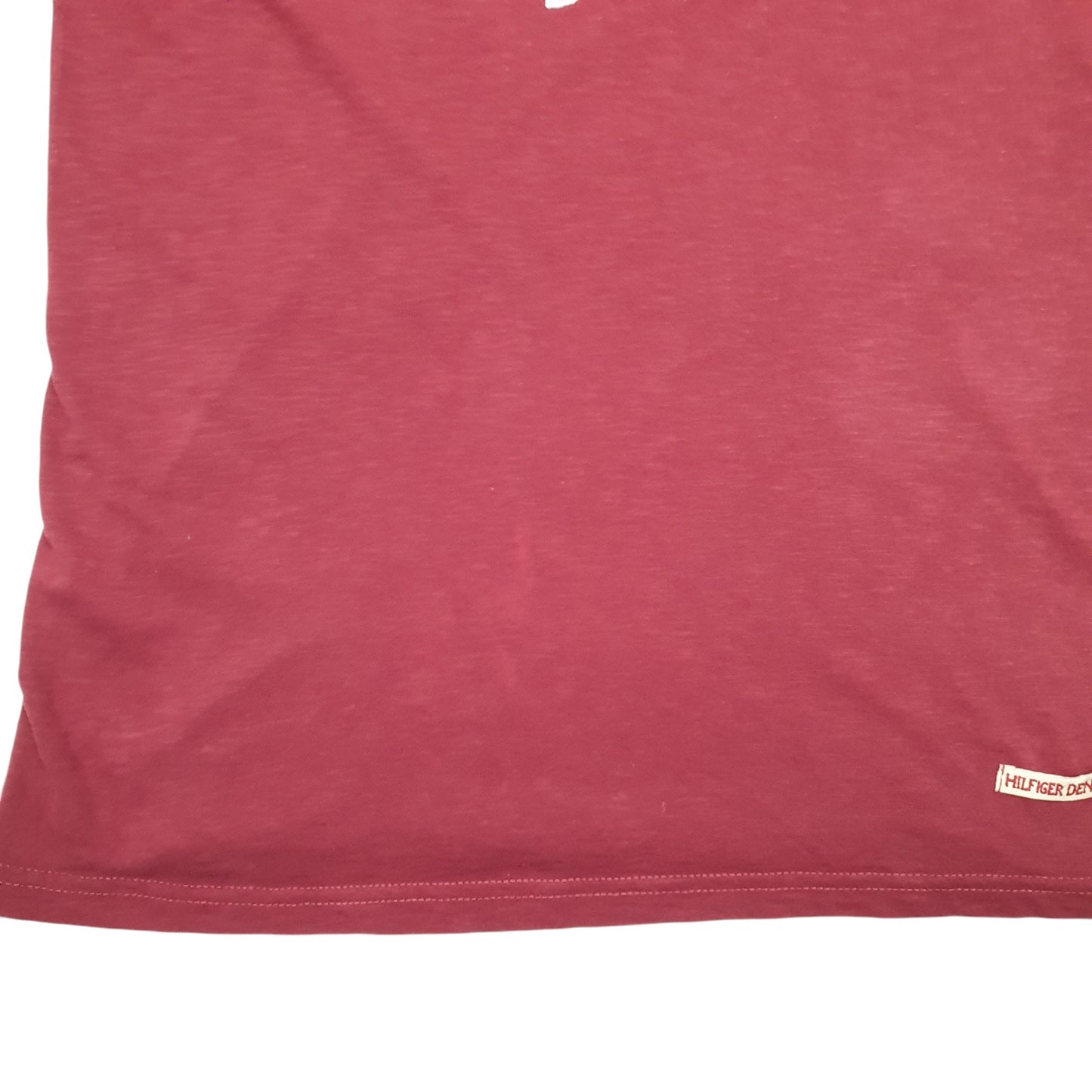 Mens Burgundy Tommy Hilfiger Denim New York Spellout Short Sleeve T Shirt