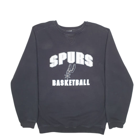 Mens Black NBA San Antonio Spurs Basketball NBA Crewneck Jumper