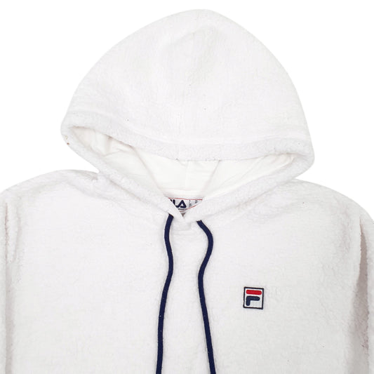 Womens White Fila  Hoodie Jumper
