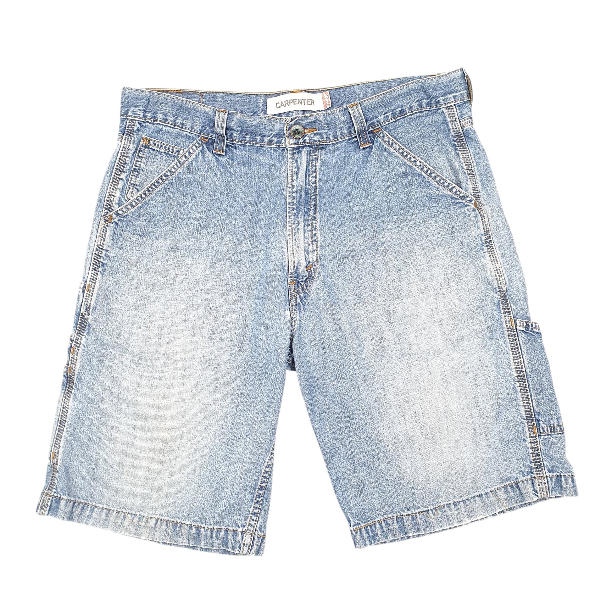 Mens Blue Levis Denim Jeans Jorts Baggy Carpenter Shorts