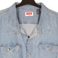 Mens Blue Wrangler Denim Jeans Chambray Work Short Sleeve Shirt