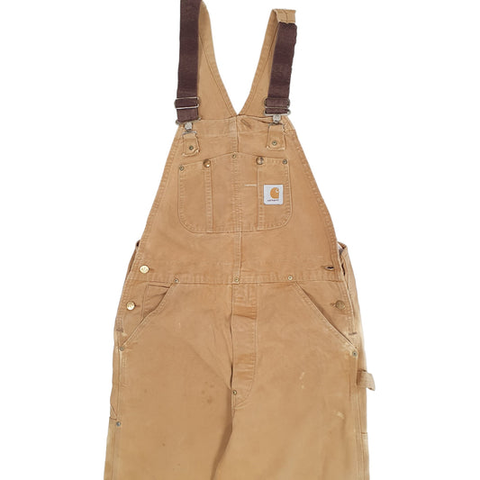 Mens Tan Carhartt SFB Duck Vintage 1996 90s Union USA Made Dungaree Trousers