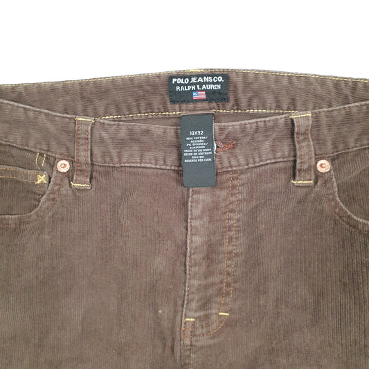 Womens Brown Ralph Lauren Polo Jeans Co Low Rise Corduroy Trousers