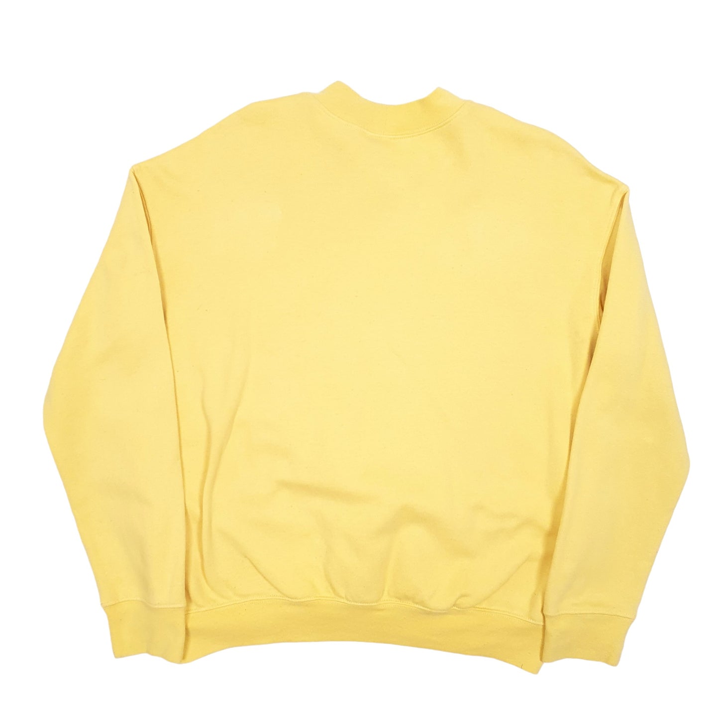 Mens Yellow Peanuts Snoopy Charlie Brown Throwback Crewneck Jumper