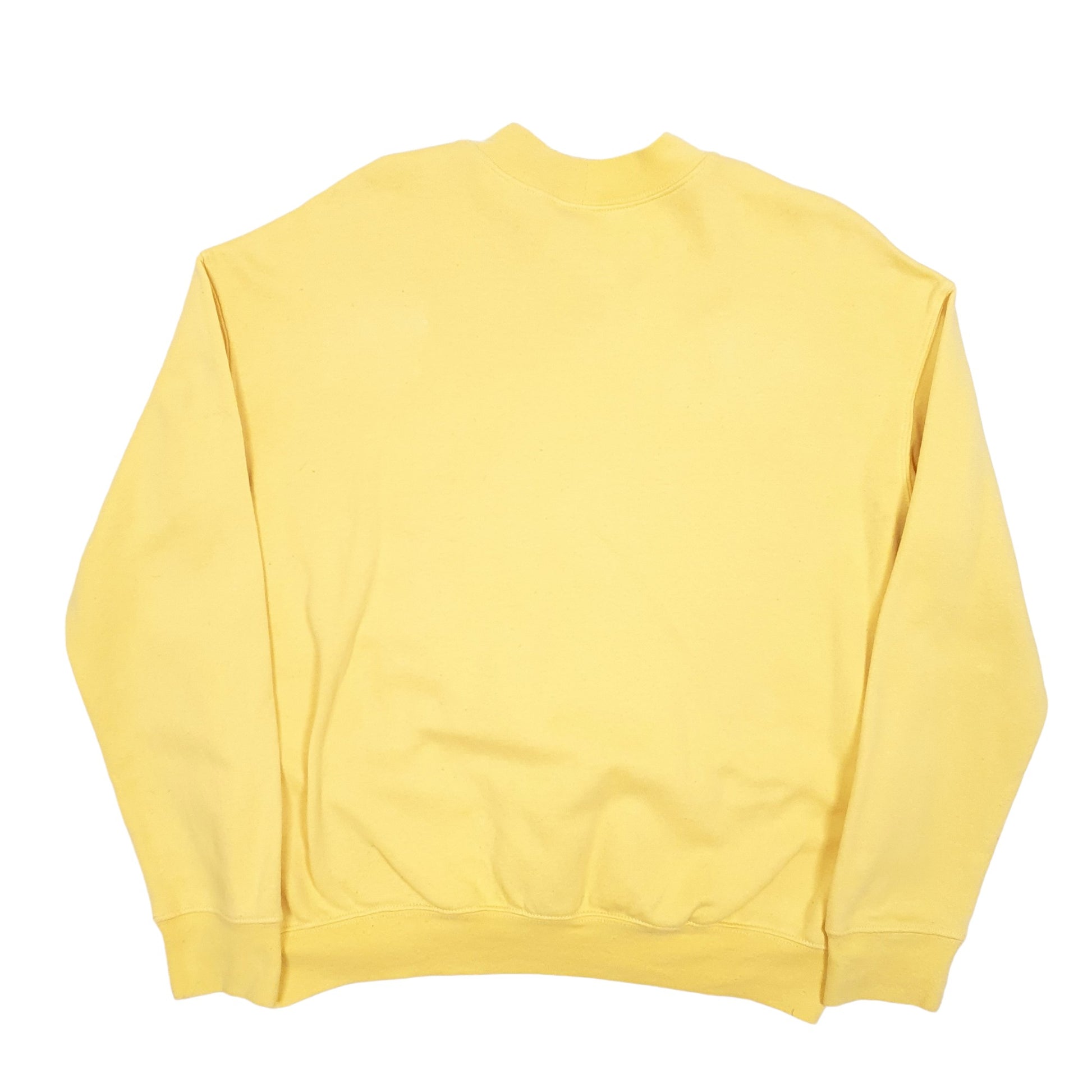 Mens Yellow Peanuts Snoopy Charlie Brown Throwback Crewneck Jumper