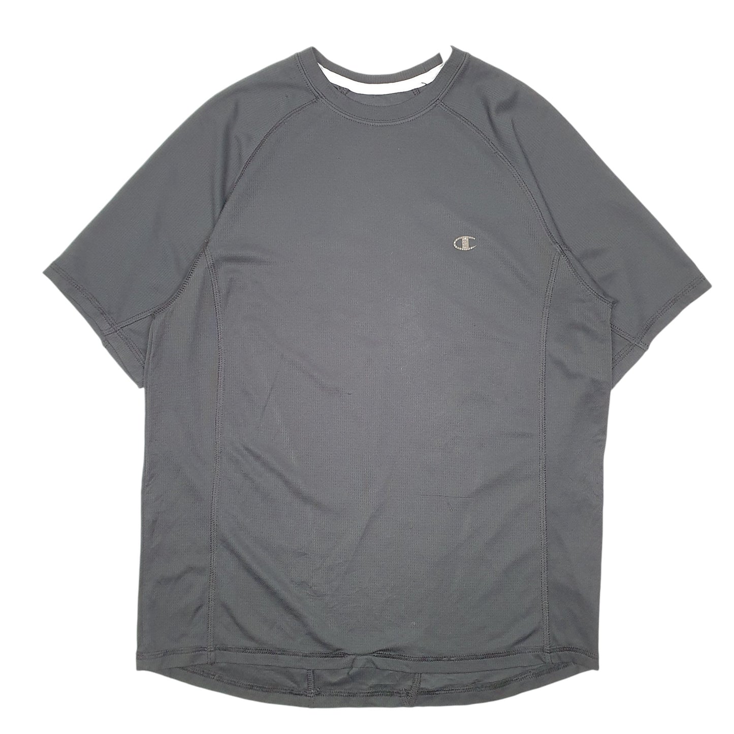 Mens Black Champion Active Gym Workout Short Sleeve T Shirt