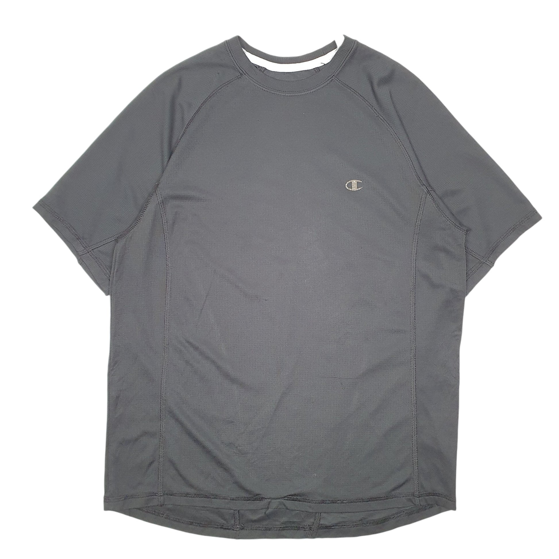 Mens Black Champion Active Gym Workout Short Sleeve T Shirt