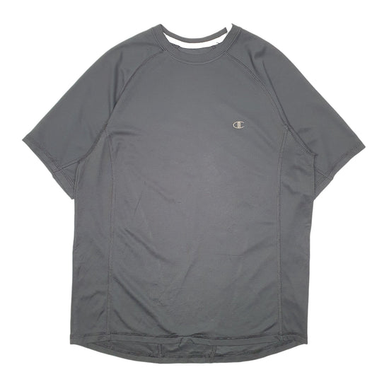 Mens Black Champion Active Gym Workout Short Sleeve T Shirt