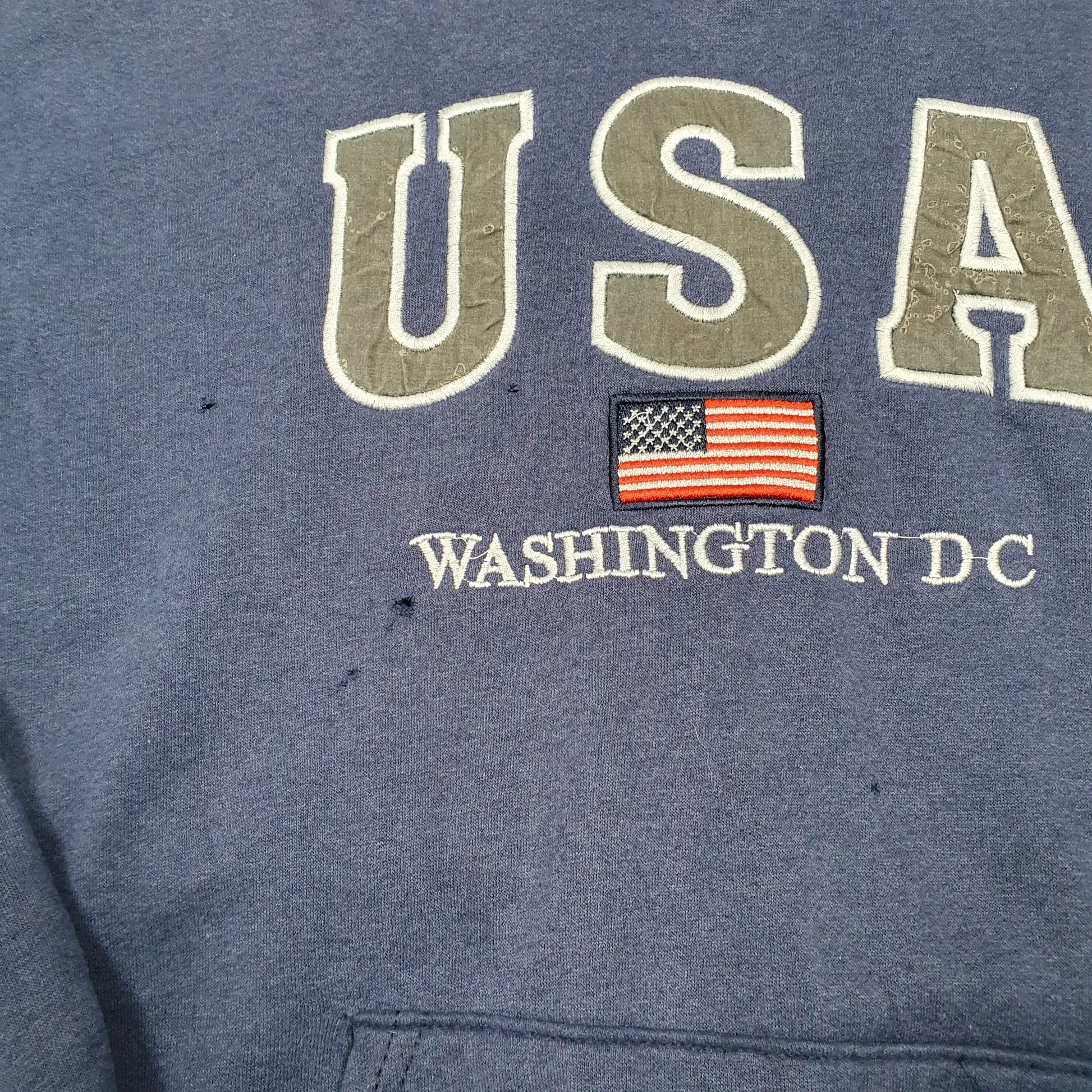 Mens Navy Unbranded Vintage Washington USA Souvenir Hoodie Jumper