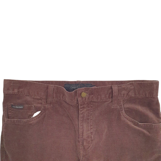 Womens Brown Calvin Klein Bootcut Corduroy Trousers