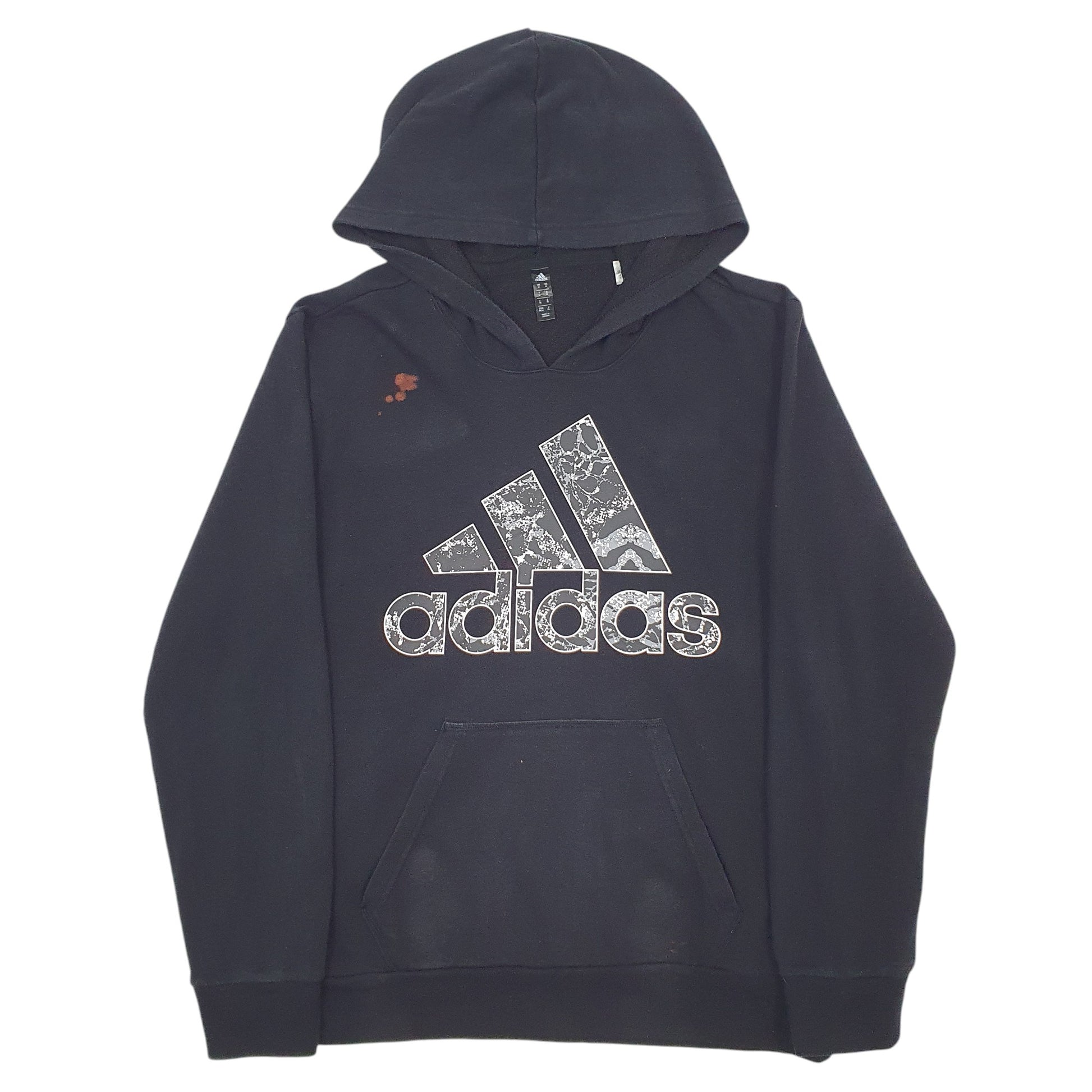 Womens Black Adidas Spellout Hoodie Jumper
