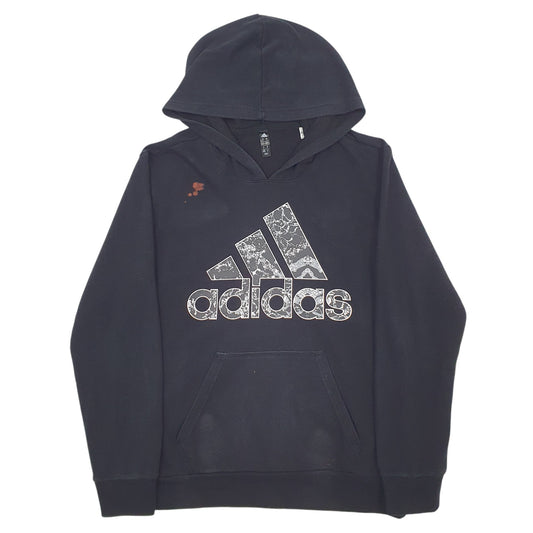 Womens Black Adidas Spellout Hoodie Jumper