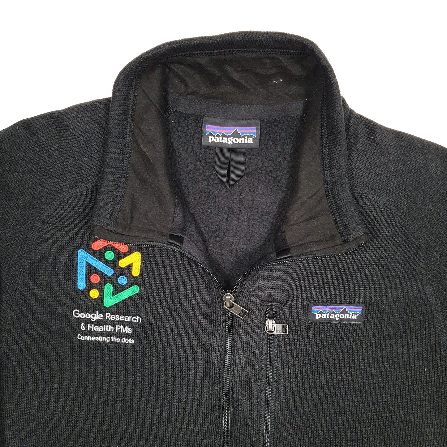 Mens Black Patagonia Better Sweater Google Full Zip Jumper
