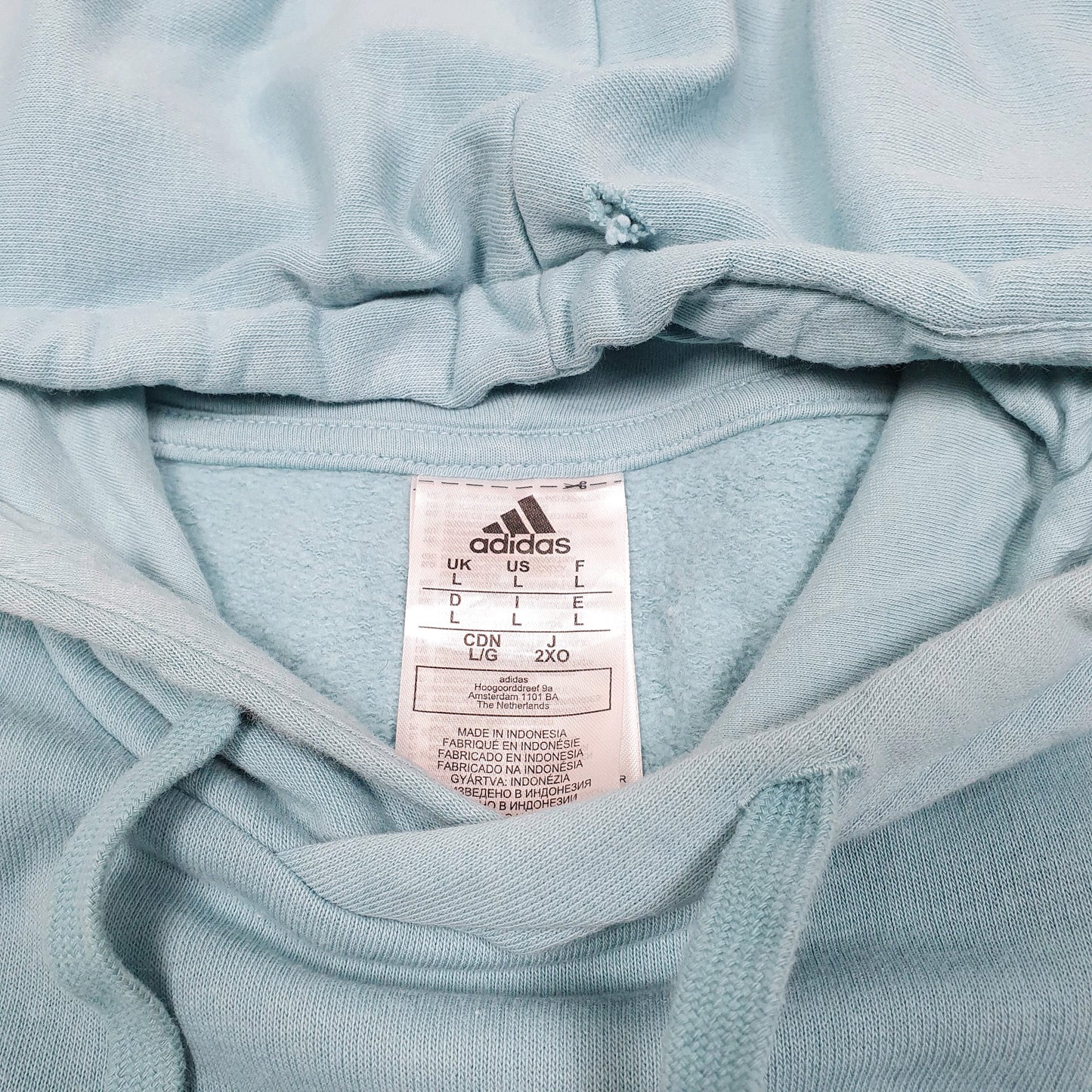 Mens Blue Adidas  Hoodie Jumper