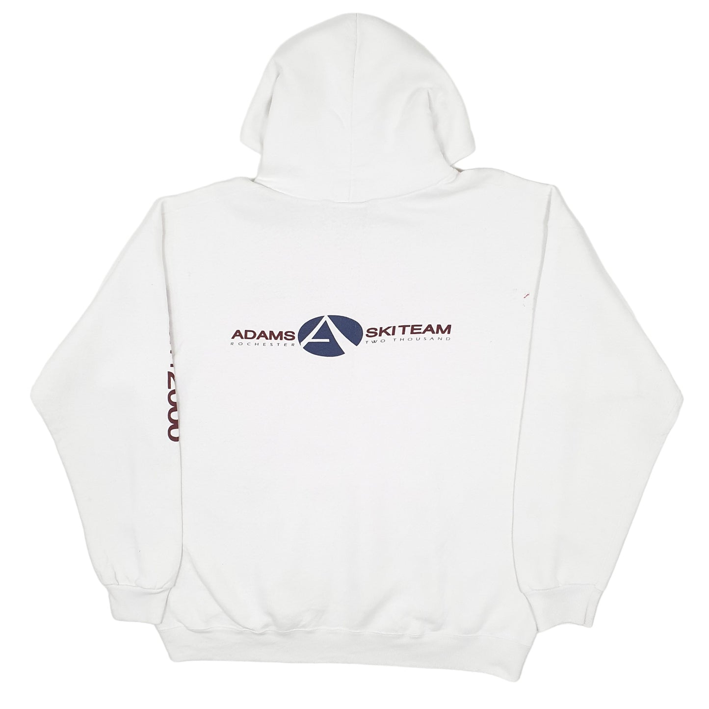 Mens White Lee Heavyweight Vintage 2000s Made In USA Ski Team Hoodie Jumper