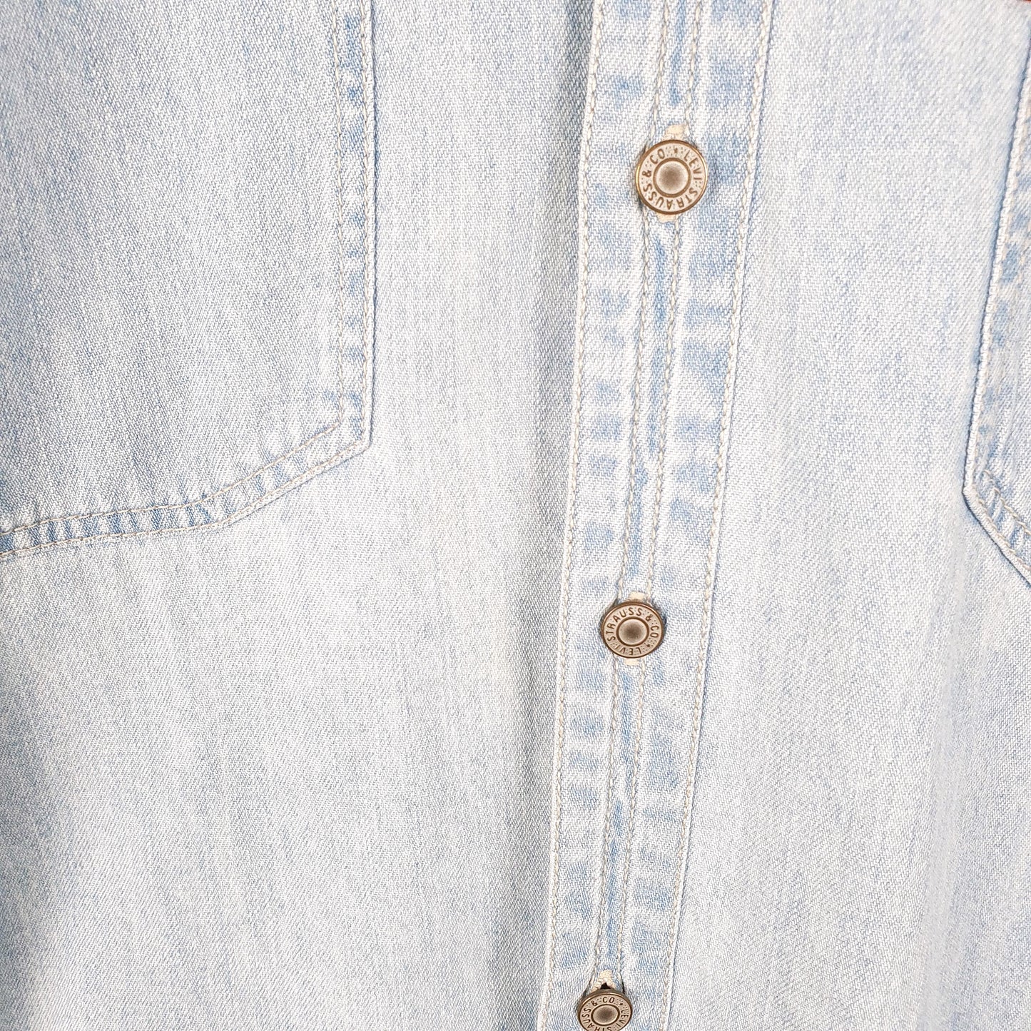 Mens Blue Levis Denim Jeans Vintage Red Tab Overshirt Long Sleeve Shirt