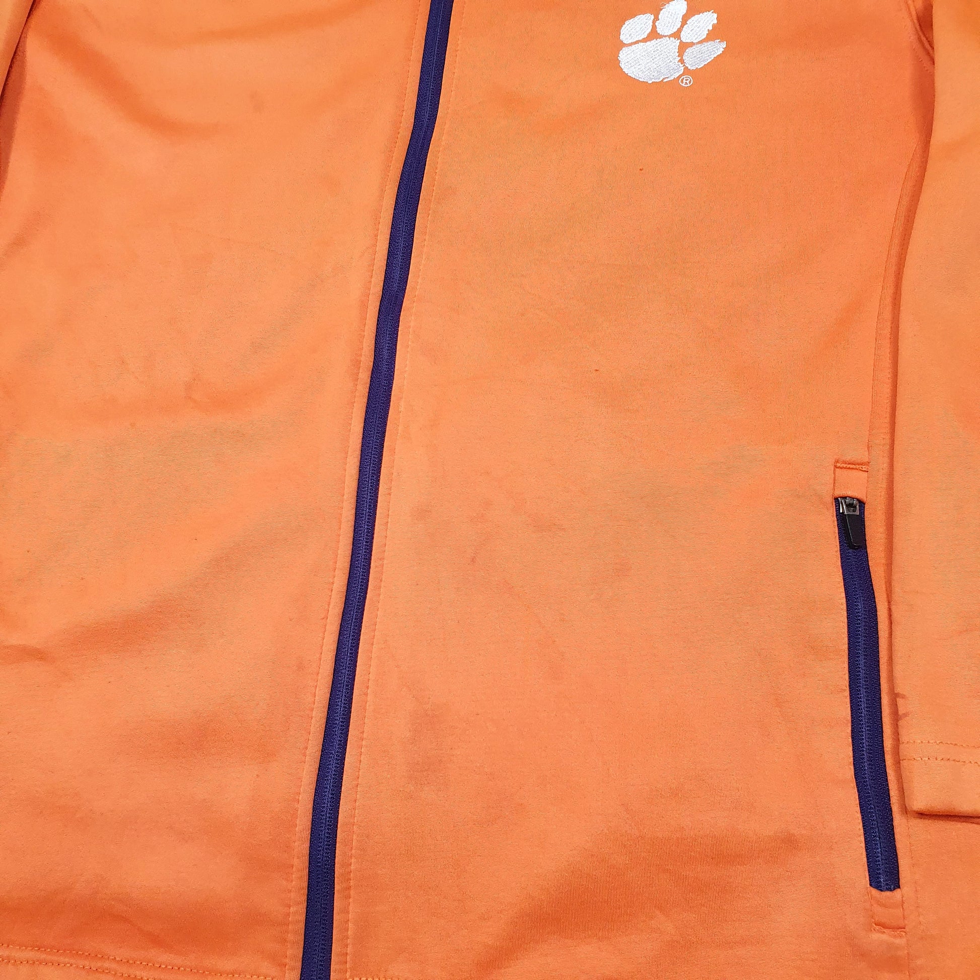 Mens Orange Champion Clemson Tigers American Football Active Track Full Zip Jumper