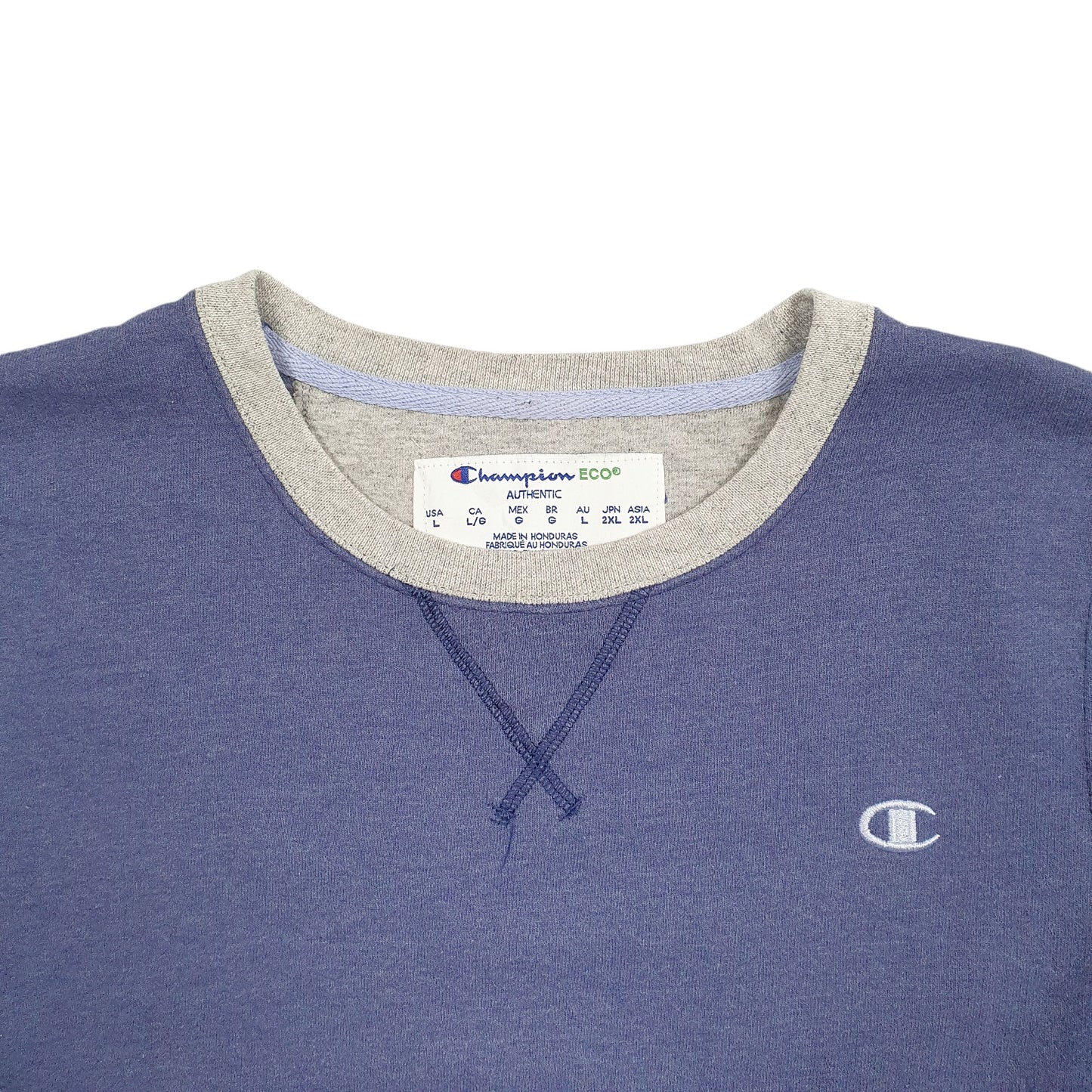 Mens Blue Champion  Crewneck Jumper