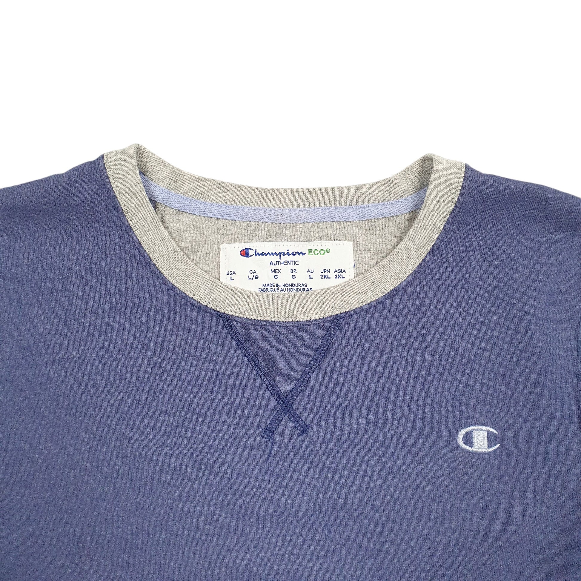 Mens Blue Champion  Crewneck Jumper