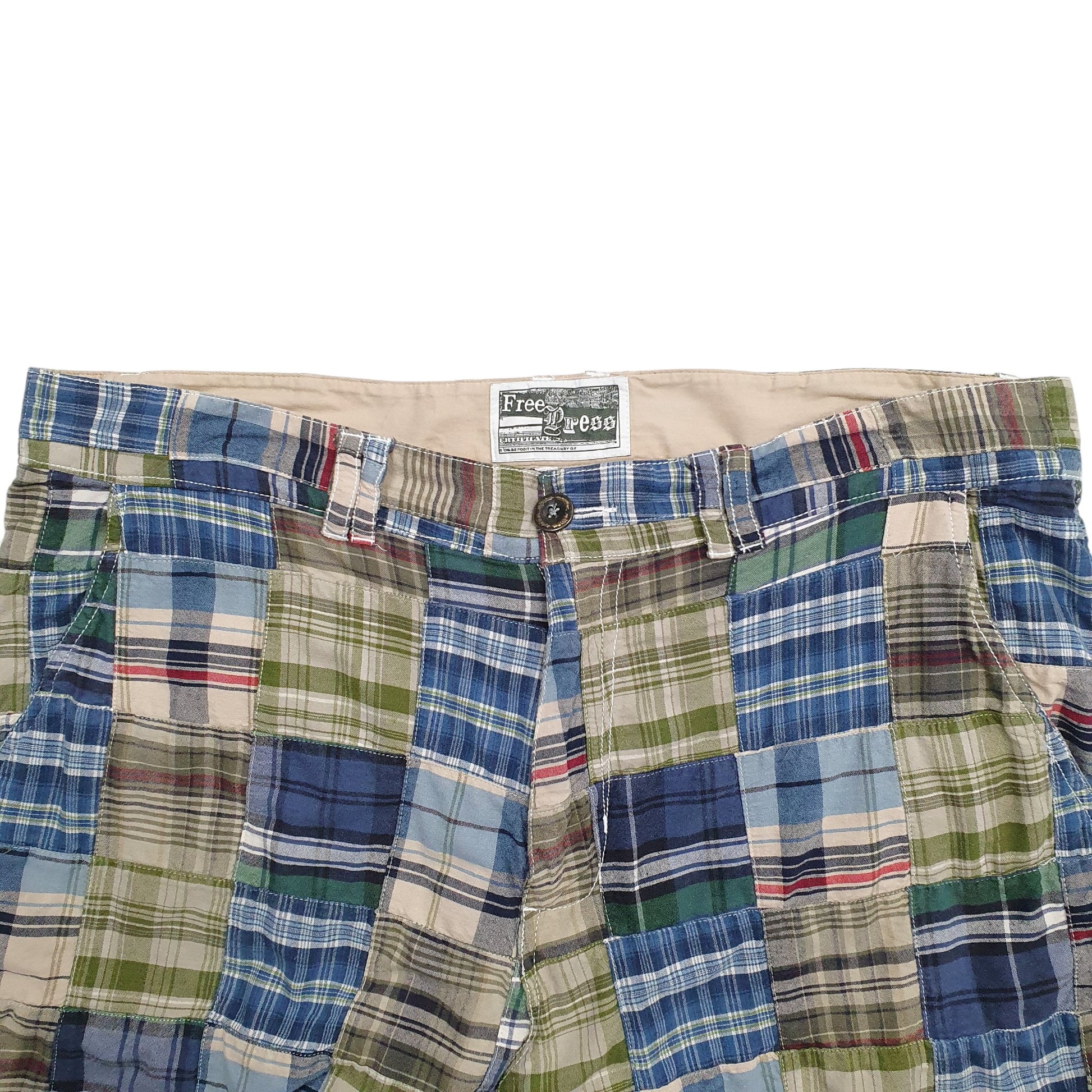 Mens Blue Free Press Madras Ivy League Chino Shorts