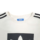 Mens Cream Adidas Three Stripe Crewneck Jumper