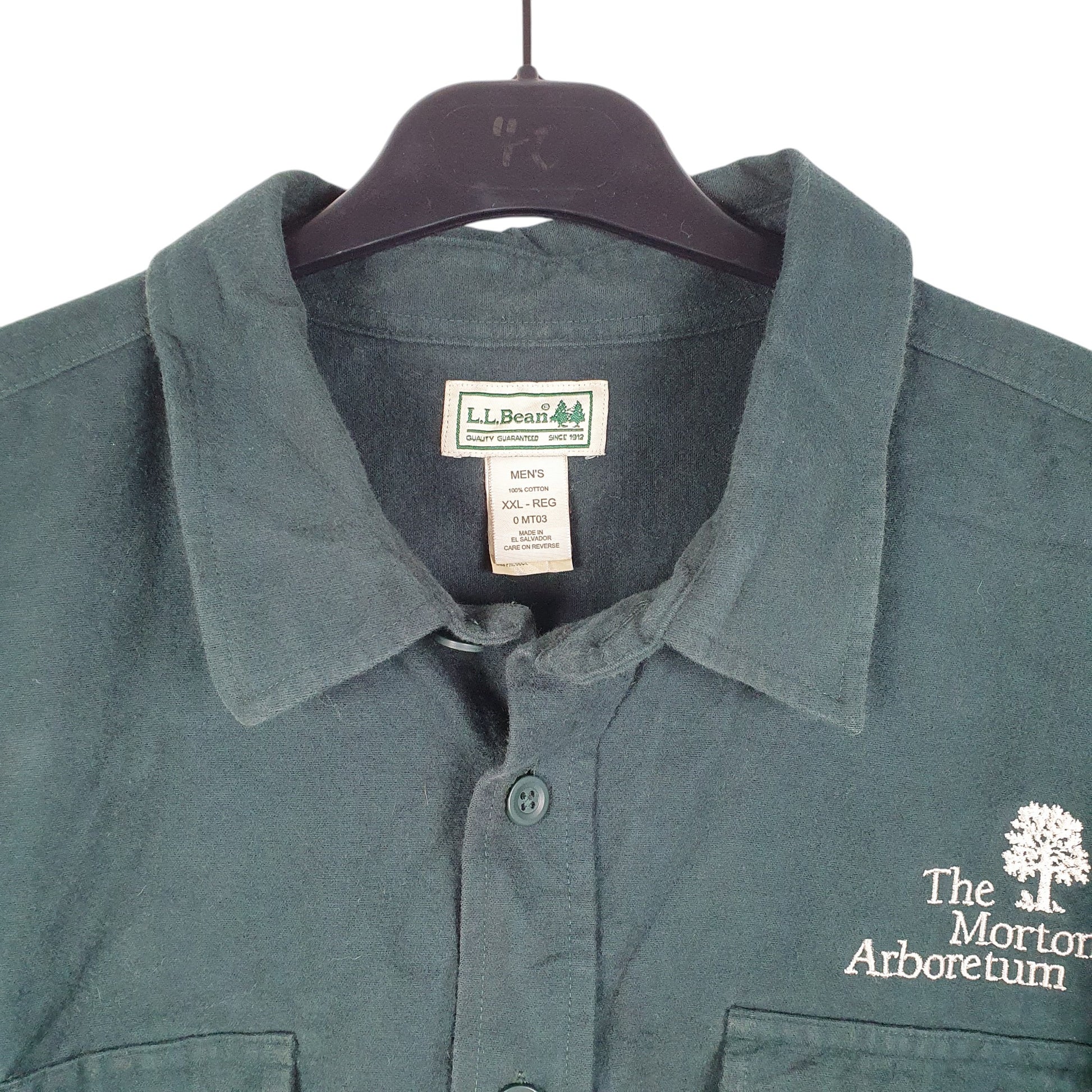 Mens Green L.L.Bean Tall Chamois Overshirt Shacket Morton Arboretum Long Sleeve Shirt