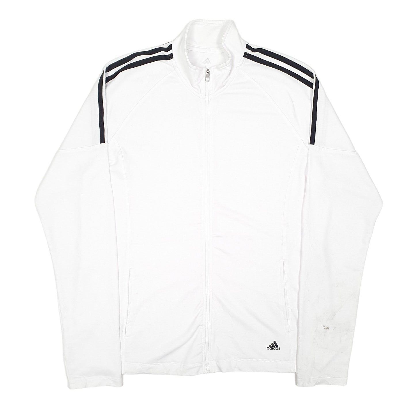 Womens White Adidas Golf Full Zip Jumper