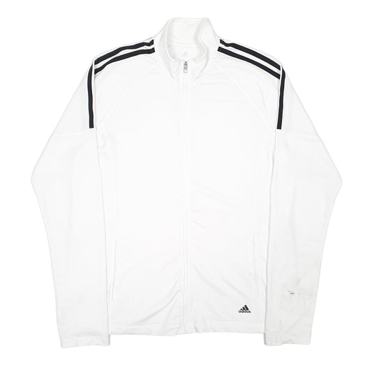 Womens White Adidas Golf Full Zip Jumper