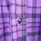 Mens Purple Penguin Club Plaid Long Sleeve Shirt