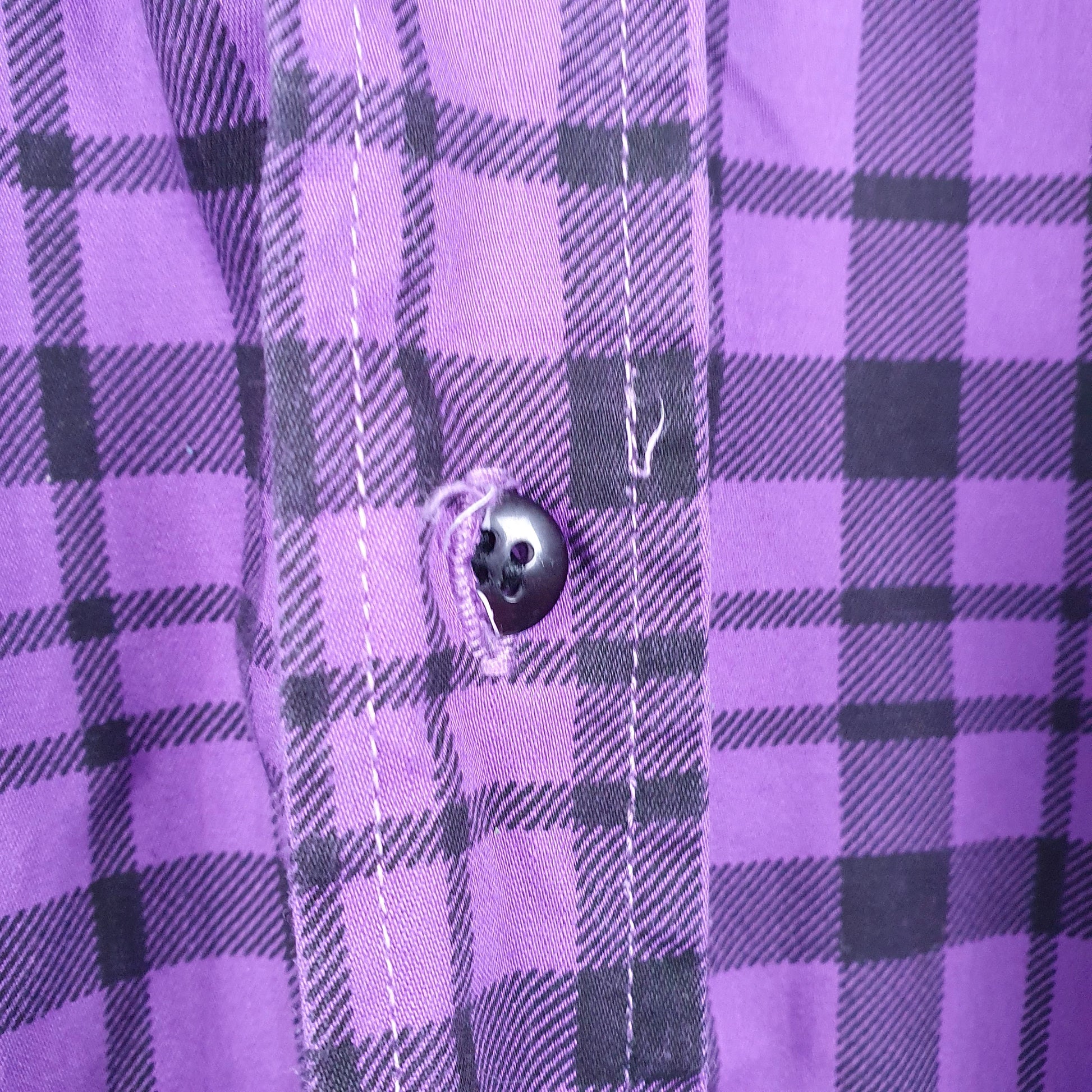 Mens Purple Penguin Club Plaid Long Sleeve Shirt