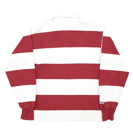 Mens White Barbarian  Long Sleeve Polo Shirt