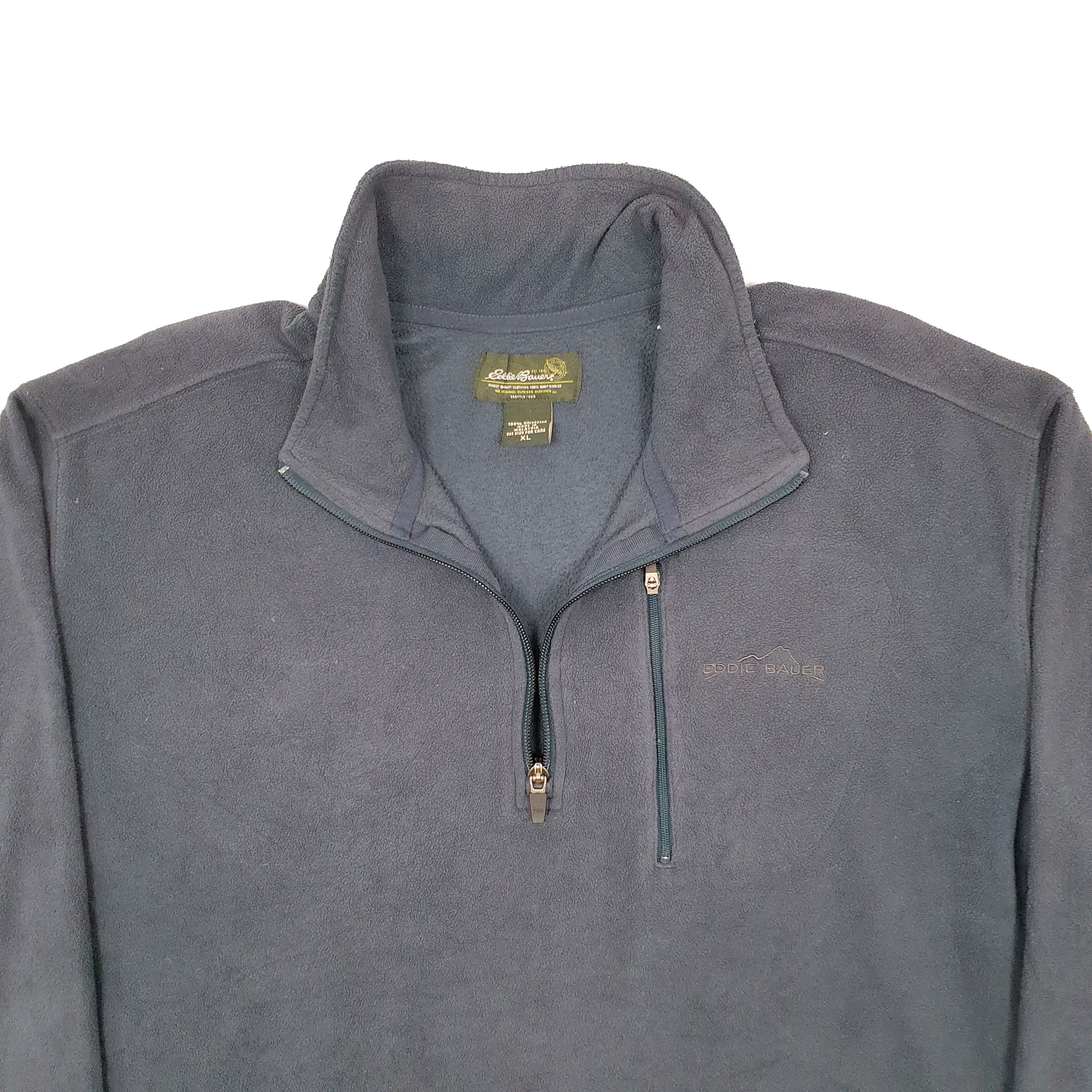 Eddie Bauer Quarter Zip Polyester Fleece Sweatshirt Jumper XL