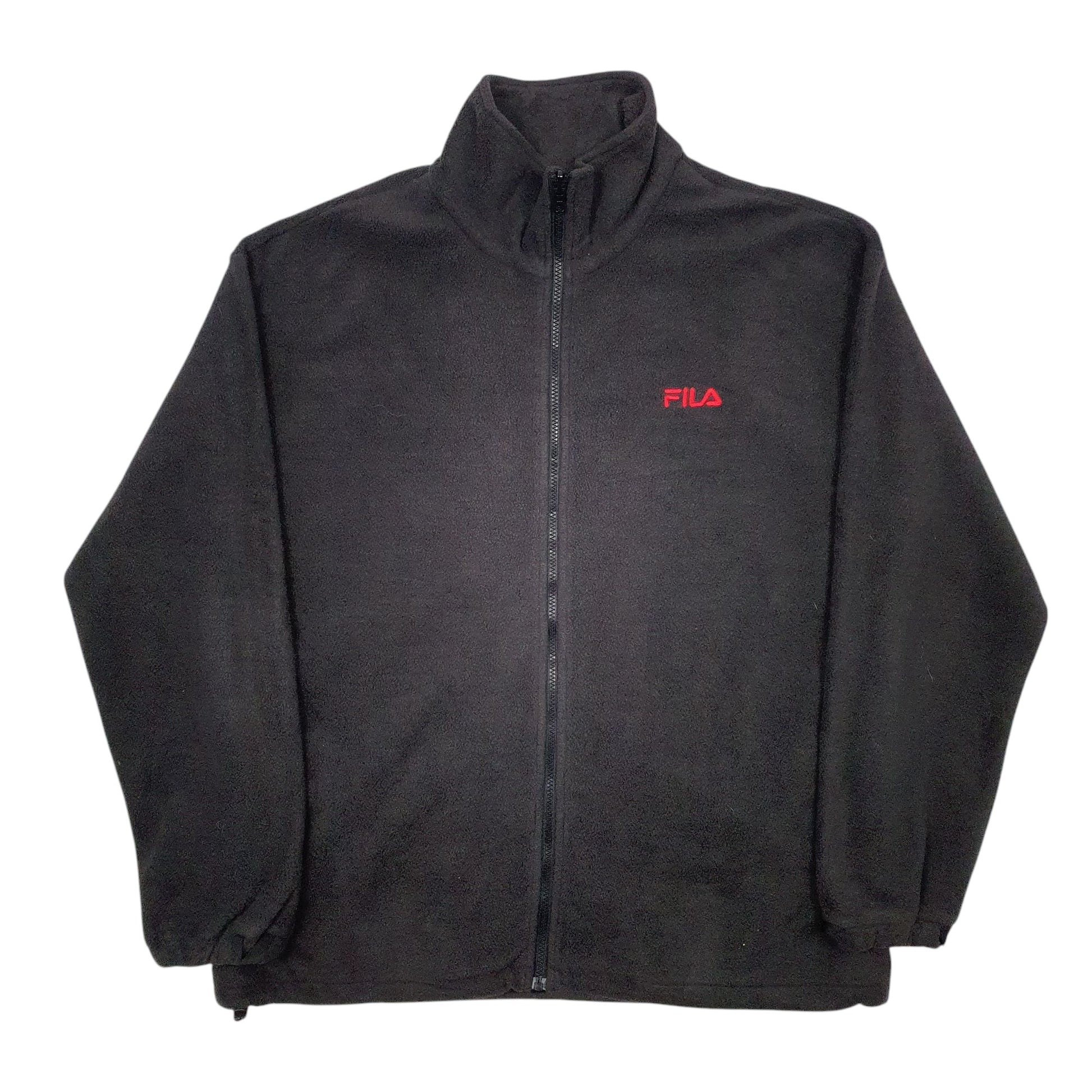 Mens Black Fila  Full Zip Jumper