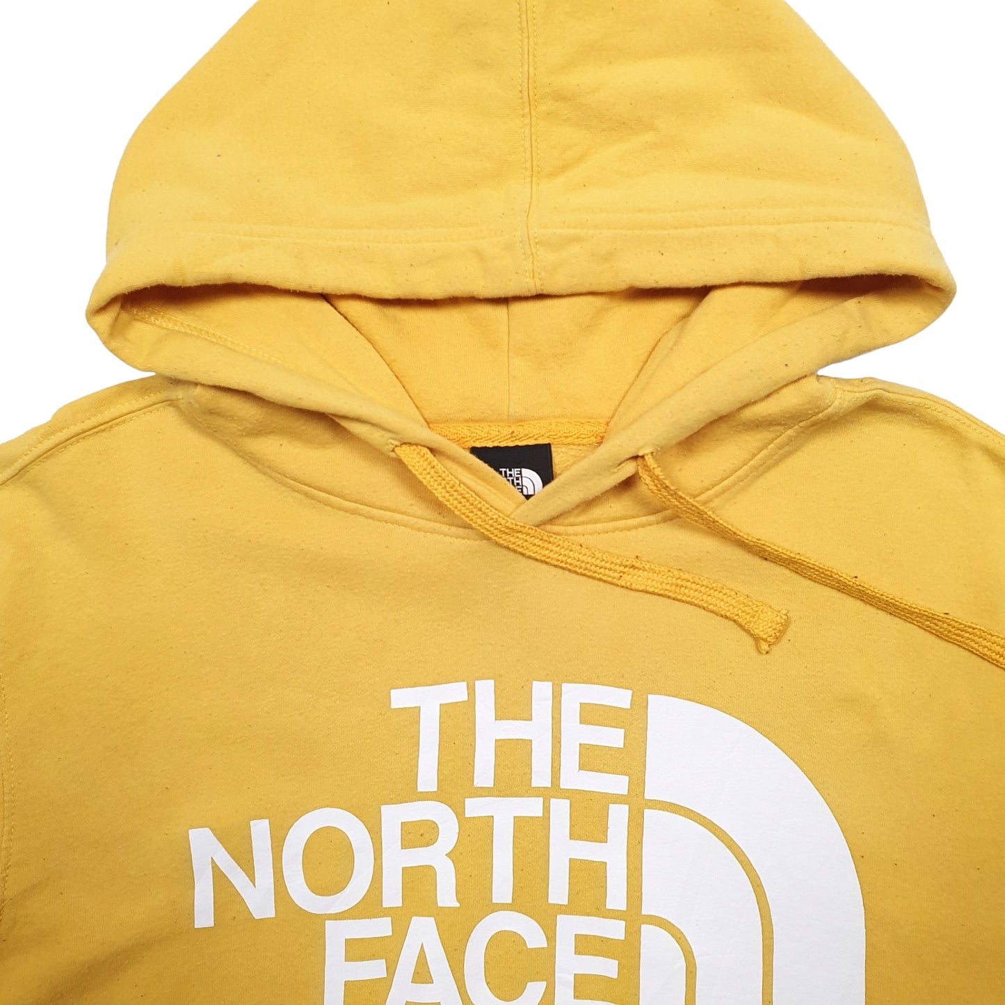 Mens Yellow The North Face Spellout Hoodie Jumper