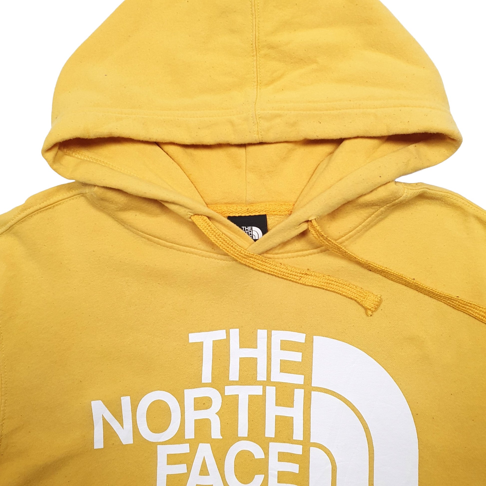 Mens Yellow The North Face Spellout Hoodie Jumper