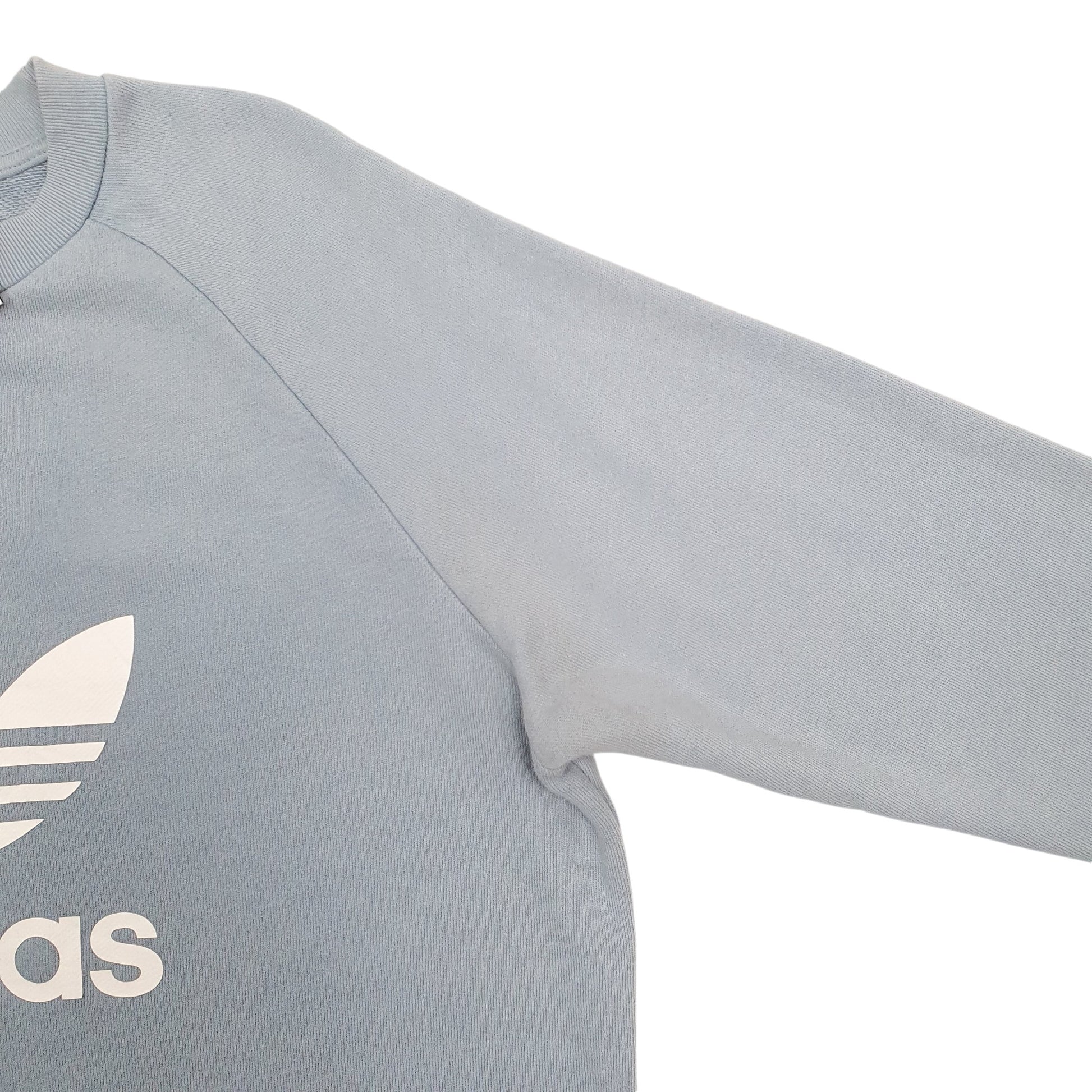 Mens Blue Adidas Spellout Crewneck Jumper
